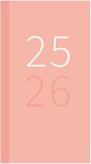 Academic Planner 2025-2026, Week To View Hardback Weekly Diary, Mid-Year Organiser, Pastel Slim Diary Student Teacher (Pink)