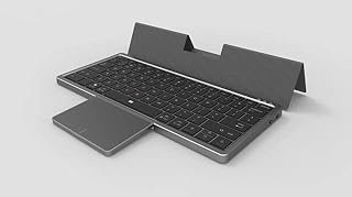 COMP-SA - Wireless Tablet Keyboard With Touchpad And Mouse PU Case Holder For Ipads iPhones ReСһаrɡеable For Smartphone Androids IOSs Windowss (Dark Gray)