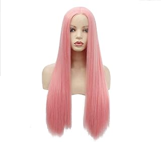 Wigs Human Wigs lace Front Kawaii Wigs Cosplay European and Models caps lace Wig with Long Straight Hair Wig Carve(Yellow)