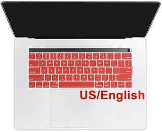 COMP-SA - US Version English Language Silicone Keyboard Cover Sticker for New Macbooks Pro Retina 13 inch 15 inch with Touch Bar (red)