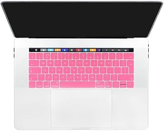 COMP-SA - Silicone EU/UK English layout Keyboard Cover Stickers Protector for 2016/2017/2018 New Macbooks Pro 13" 15"with Touch Bar/ID (pink)