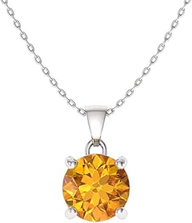 Natural and Certified Gemstone Solitaire Petite Necklace in 14k Solid Gold | 0.31 Carat Pendant with Chain