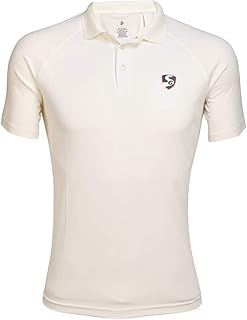 SG Cricket Shirt SG Test (F/S) L Polyester Cricket Shirt, L (Off-White)