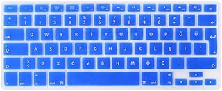 COMP-SA - HRH 50pcs Turkish Language EU/UK Silicone Keyboard Skins Covers Protector For Macbooks Pro Retina Air 13.3" 15.4" 17" (Blue)