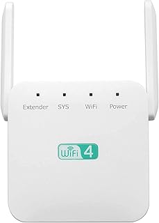 موسع نطاق واي فاي، معزز مكرر اشارة لاسلكي 1200Mbps ثنائي النطاق 2.4G و5G، 4 هوائيات تغطية كاملة 360 درجة، تمديد اشارة واي فاي الى المنزل الذكي واجهزة اليكسا