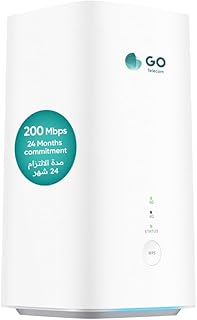 5G Cpe H155-381 (نقطة اتصال لاسلكية) مع اشتراك شهري غير محدود عبر الانترنت - يعمل على شبكة اس تي سي، ابيض