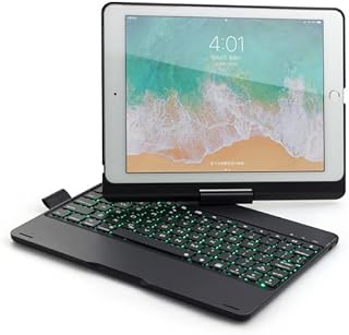 COMP-SA - For Ipads 10.2 Keyboard Case for Ipads 10.2" 9th 8th 7th Air 3/Pro 10.5 Protect Cover with Pencil Holder Backlit Bluetooth Keypad (Black)