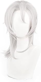 Anime Cosplay Wig Tengen uzui 2# Wig for Men Women White Washed Hair for Halloween Carnival Costume Party with Free Wig Cap