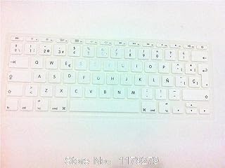 COMP-SA - Spanish Euro Keyboard Cover Protector for Macbooks Air 11" 11.6 Inch Europeans/ISO Keyboard Spain espanol teclado (white)