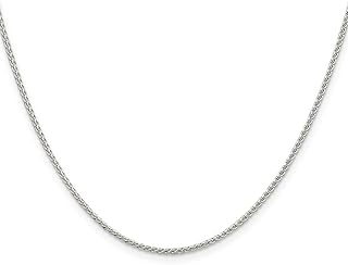 IceCarats 925 Sterling Silver 1.5mm Round Spiga Wheat Link Chain Necklace