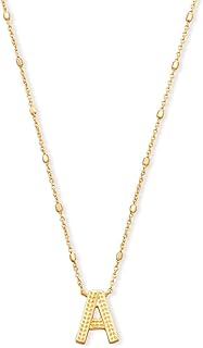 Kendra Scott Letters A-Z Pendant Necklace for Women, Fashion Jewelry, 14k Gold-Plated Brass