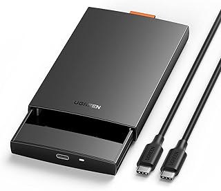 هيكل محرك الاقراص الثابتة USB C مع كيبل USB C الى C من يوجرين متوافق مع قرص صلب 2.5 انش SSD HDD يدعم UASB ساتا III ومتوافق مع ماك بوك برو/ اير، دابليو دي، سيجيت، هيتاشي