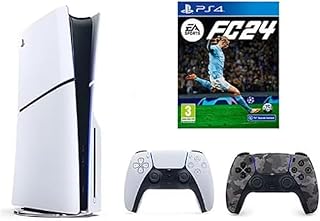 SIE Sony PlayStation 5 Slim Disc with Extra Dualsense Grey Camouflage Controller and FC24 - International Version