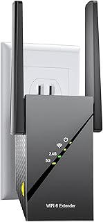 2024 WiFi 6 Range Extender, 2.4Gbps Home Signal Booster, Dual Band 5GHz/2.4GHz, Covers Up to 1,0000 Sq.ft and 98 Devices, Internet Wireless Extendtecc Repeater with Ethernet Port, 1-Tap Setup