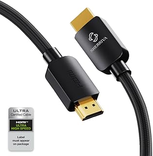 كيبل HDMI 2.1 8K من شريفا 10K بطول 6.6 قدم، سلك HDMI معتمد فائق السرعة، يدعم 4K @120Hz 8K@60Hz، HDR10+ دولبي اتموس HDCP2.3، متوافق مع تلفزيون روكو وتلفزيون HD وبلاي ستيشن 5