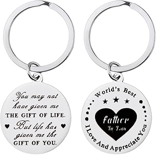 Father in Law Birthday Gift for Father In Law Keychain Gifts for Father of The Groom Bride Gift for Father in Law Fathers Day Gift for Father in Law Wedding Gift for Father in Law Double Sided