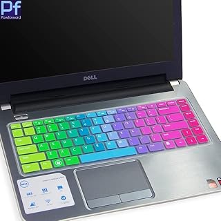 COMP-SA - For DELLs NEW Inspirons M421R M521R 5520 3420 3421 5421 15RR 14RR 15RD-3518 7420 14ZR M431R Silicone Keyboard Skin Cover Protector (Rainbows)