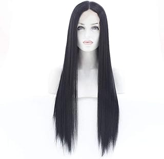 Wigs European Fashion Long Straight Hair Wig Natural Color 13 6 Curly Hair Natural Appearance Heat-Resistant Fiber Synthetic Wig(14 Inches)