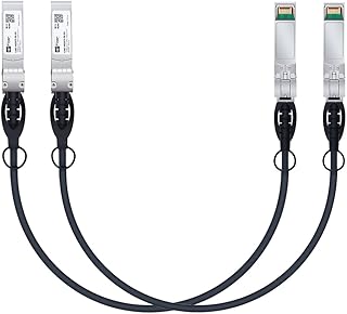 2 قطعة كيبل SFP+ 10G SFP+ DAC، 0.5 متر (1.5 قدم)، كيبل توينكس نحاسي لتوصيل مباشر سلبي لسيسكو SFP-H10GB-CU0.5M، يوبيكويتي يونيفاي UC-DAC-SFP+، ميراكي، ميكروتيك، انتل، فورتينيت، نتغير، RJ45، ألياف بصرية