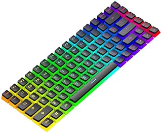 COMP-SA - Pudding PBT Material Mechanical Keyboard Cap Two-color Colorful OEM Customized High Standard104-Key Double-layer Gaming Keyboard (White)