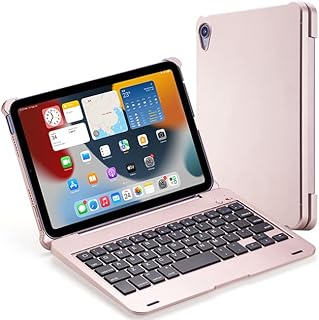 COMP-SA - Folding Bluetooth Wireless Keyboard Case For Ipads Mini 6 Full Protection Case Cover (Rose gold)