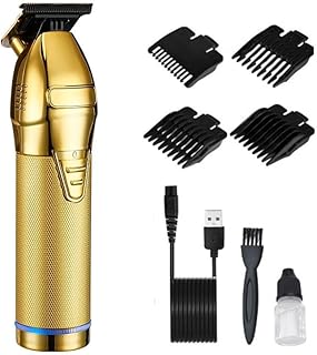 Hair Clippers Electric Hair Clipper Professional Hair Trimmer for Men Cordless Rechargeable Shaver Barber Hair Cutting Machine T Hair Styling(Gold)