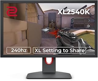 بين كيو شاشة العاب XL2540K مقاس 24.5 انش بتردد 240Hz من زووي- 1080P 1 مللي ثانية قاعدة اصغر تعديل مرن للارتفاع والامالة اعداد XL للمشاركة قائمة سريعة قابلة للتخصيص معادل اسود الوان نابضة، LCD