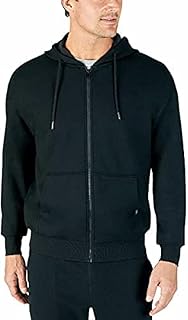 Mens Super Soft Heavyweight Full Zip Fleece Hoodie, Blue, L