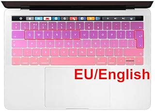 COMP-SA - EU English Premium Ultra Thin Keyboard Protector Cover for Macbooks Pro with Touch Bar 13" 15" (A1706 A1989 A2159 & A1707 A1990) (EU English Pink)