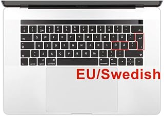 COMP-SA - EU Enter Swedish Language Silicone Keyboard Cover Skin for New Macbooks Pro 13 15 inch A1706 A1707 Released 2016 & 2017 (Black)