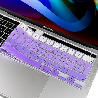 COMP-SA - EU Enter Rusiann French Spain English Layout Keyboard Cover Skin for Macbooks Pro 13 16 inch 2019 & 2020 А2251/A2289 A2141 A2338 (Eu spanish purple)