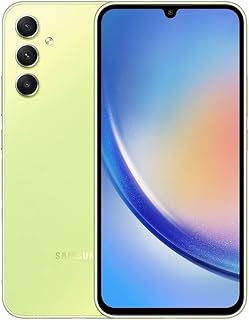 سامسونج جالكسي A34 5G + 4G LTE 256GB + 8GB غير مقفل في جميع أنحاء العالم 6.6 120Hz 48MP كاميرا ثلاثية رائعة ليموني SM-A346M DSN، بشريحتين، اصفر