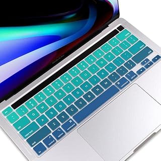 COMP-SA - US Type Gradient color Keyboard Cover For Macbooks Newest Pro 13 2020 А2251 A2289 Pro 16 inch 2019 A2141 Touch Bar keyboard Skin (US English green)