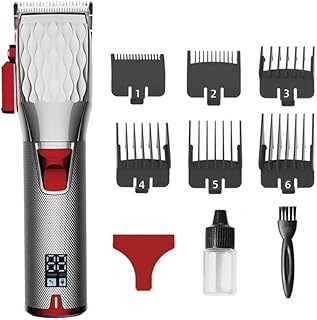 Hair Clippers Electric Barber Hair Trimmer Professional Cordless Trimmer Oil Head Gradient Hair Cutting Machine Men Rechargeable Hair Clippers(Red)