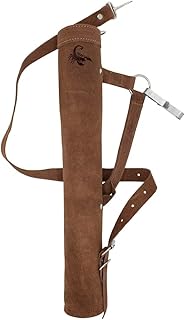 ONLYHANDMADE Scorpion Archery Back Arrow Quiver - Genuine Leather Arrow Case - Traditional Handmade Archery Quiver for Hunting & Target Practicing - Adjustable Lightweight & Comfortable Cow Leather