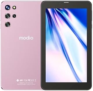 تابلت موديو M12 بشاشة 7 انش HD IPS ثنائي شرائح الاتصال يدعم 6GB RAM 256GB 5G 2MP كاميرا امامية وخلفية 5MP بطارية 4000mAH اندرويد - اصدار عالمي بينك واي فاي زهري