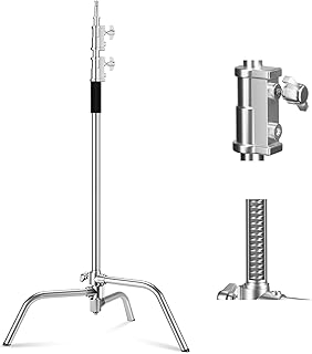 سوونفو مجموعة حامل على شكل حرف C شديد التحمل، حامل اضاءة للتصوير الفوتوغرافي من الستانلس ستيل، حامل ثلاثي القوائم قوي قابل للتعديل 5-11 قدم للاستوديو سوفت بوكس، مصابيح احادية، ضوء LED، عاكس، مظلة