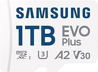 بطاقة ذاكرة MicroSD سعة 1 تيرابايت لجهاز سامسونج تاب A9 وA9+ وتابلت S9 FE من الفئة 10 UHS-1 U3 V30 Micro-SD + منديل رقمي من المايكروفايبر