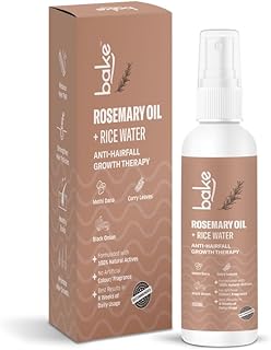 BAKE Rosemary Oil Hair Growth Serum Spray with Rice Water & Methi Dana | For Hair Fall, Hair Regrowth & Keratin Treated | Strengthen Hair Follicles | For Women & Men | 100ml (Spray)