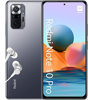 شاومي ريدمي نوت 10 برو - هاتف ذكي 6 128GB مع شاشة 6.67 انش 120 هرتز AMOLED دوت ديسبلاي، سناب دراجون 732G، كاميرا رباعية 108MP، بطارية 5020mAh، رمادي اونيكس اصدار المملكة المتحدة ضمان عامين، بشريحتين