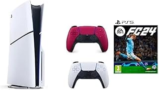 SIE Sony PlayStation 5 Slim Disc with Extra Dualsense Red Controller and FC24- International Version