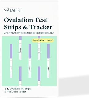 مجموعة اختبار التبويض من ناتاليست شرائط الخصوبة المنزلية للنساء - جهاز تتبع نتائج واضح ودقيق يساعد على الحصول التوقيت الصحيح أثناء التخطيط للطفل