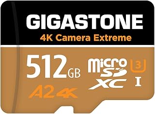 جيجاستون [استعادة بيانات مجانية لمدة 5 سنوات] بطاقة Micro SD 512GB، كاميرا 4K اكستريم، بطاقة ذاكرة MicroSDXC لكاميرا جو برو، كاميرا اكشن، نينتندو سويتش، دي جيه اي، فيديو UHD، R/W حتى 100/60