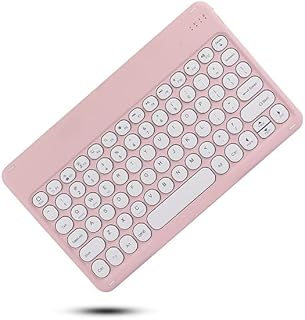 COMP-SA - Candy Color Bluetooth Keyboard for Ipads 10th Air 5 MiPadss 5 Samsungs Huaweis LENOVOs Tablet Wireless Keyboard+USB Cable (Pink)