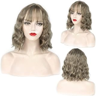 Wigs European and Black Gradient Wig Corn hot Wig Small Volume Synthetic Cosplay Wig Pastel Colorful Costume Wig(D)