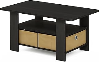 طاولة قهوة مع صناديق من فورينو 11158DBR/BK Coffee Table Espresso/Brown