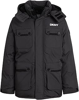 DKNY معطف شتوي للاولاد - جاكيت بومبر باركا ثقيل الوزن - جاكيت معزول مقاوم للماء للاولاد (8-20)