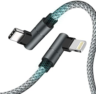 ابفين كيبل USB C الى لايتنينج 6 قدم [معتمد من ابل] كيبل شحن سريع بي دي لموبايل ايفون 12 90 درجة متوافق مع ايفون 12/12 ميني/12 برو/11 برو ماكس/اكس/اكس اس/اكس ار/8، ايباد الجيل الثامن (رمادي)