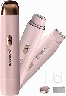 Bikini Trimmer for Women - Facial Hair Removal for Women, Razors for Women, Ipx7 Waterproof 2 in 1 Wet & Dry Use USB Charge Women Razors for Shaving Bikini Underarm Leg Arm Body Face (Pink)