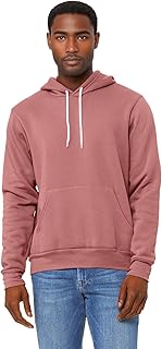 Bella + Canvas Unisex Sponge Fleece Pullover Hooded Sweatshirt M MAUVE